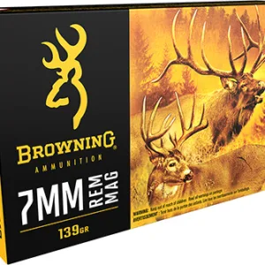 Browning Ammo B192400071 BXS Copper Expansion 7mm Rem Mag 139 gr Lead Free Solid Expansion Polymer Tip 20 Per Box/ 10 Cs