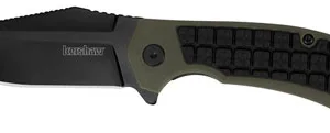 Kershaw 8760 Faultline  3" Folding Drop Point Plain Black Oxide 8Cr13MoV SS Blade Black/OD Green Glass-Filled Nylon Handle Includes Pocket Clip