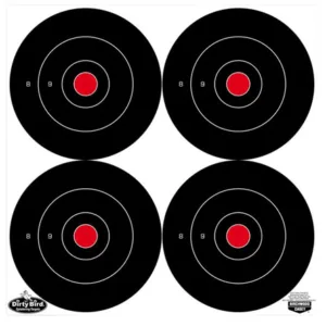 Birchwood Casey 35570 Dirty Bird  6" Bullseye Tagboard Hanging Black/White 100 Per Pkg