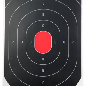 Birchwood Casey 35601 Dirty Bird  Silhouette Tagboard Hanging Pistol 12" x 18" Black/Red White Impact Splatter 100 Per Pkg