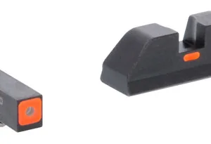AmeriGlo GL616 CAP Sight Set for Glock  Black | Green Tritium with Orange Outline Front Sight Black Orange Line Rear Sight