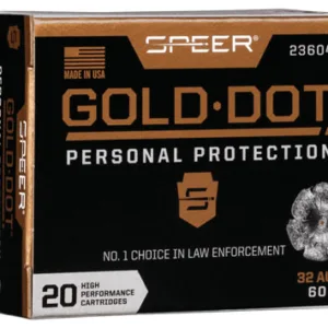 Speer 23604GD Gold Dot Personal Protection 32 ACP 60 gr Hollow Point 20 Per Box/ 10 Case