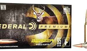 Federal P243BCH1 Premium  243 Win 95 gr Berger Hybrid Hunter 20 Per Box/ 10 Cs