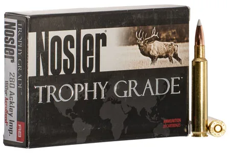 NOSLER 60076 Trophy Grade 280 Ackley Improved 160 Gr NOSLER Accubond 20 Per Box/ 10 Cs