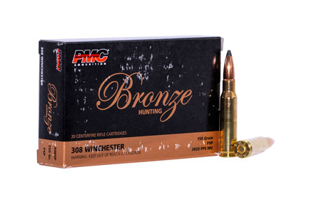 PMC 308SP Bronze 308 Win 150 gr Pointed Soft Point 20 Per Box/ 10 Cs