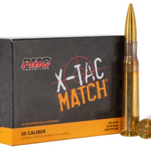 PMC 50XM X-Tac Match  50 BMG 740 gr Solid Brass 10 Per Box/ 20 Cs