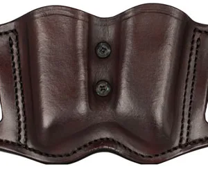 1791 Gunleather MAGF22SBRA MAG-F Double Mag Holster Signature Brown Leather Belt Slide Compatible w/ Double Stack Ambidextrous