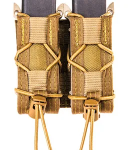 High Speed Gear 11PT02CB TACO Mag Pouch Double Coyote Brown Nylon MOLLE Belts 2" Wide Compatible w/ Pistol