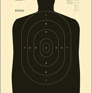 Action Target B27SBLACK100 Qualification Standard Silhouette Heavy Paper Hanging Black/White 100 Per Box