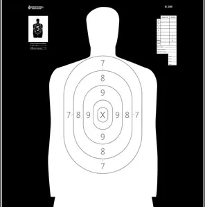Action Target B34R100 Qualification Reverse Silhouette Paper Hanging 25 yds 17.50" x 23" Black/White 100 Per Box