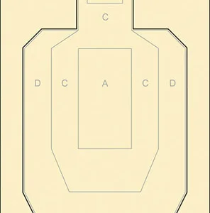Action Target IPSCP100 Military IPSC/USPSA IPSC Paper Hanging 23" x 35" Black/White 100 Per Box