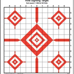 Action Target SI13100 Sighting Advanced Rifle Diamond Paper 100 yds Rifle 14" x 15" Red/White 100 Per Box