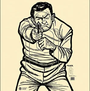 Action Target ICEQT2009100 Qualification US Immigration & Customs Enforcement Man w/Gun Paper Hanging 17.50" x 23" Black/White 100 Per Box