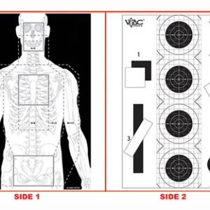 Action Target VTACP100 Sighting Advanced Training Marksmanship/Silhouette Heavy Paper 23" x 35" Black/Gray/White 100 Per Box