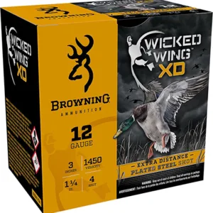 Browning Ammo B193411234 Wicked Wing XD  12 Gauge 3" 1 1/4 oz 4 Shot 25 Per Box/ 10 Cs