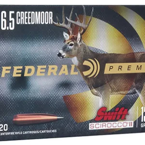Federal P65CRDSS1 Premium  6.5 Creedmoor 130 gr Swift Scirocco II 20 Per Box/ 10 Cs
