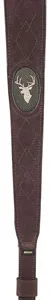 Allen 8140 Big Game  Rifle Sling w/Swivels Brown Suede w/Embroidered Deer Silhouette Adjustable Length 25" to 38" Non-Slip Suede Lining