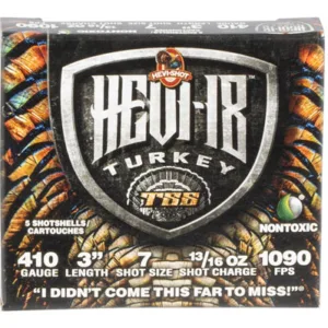 HEVI-Shot HS1007 HEVI-18 TSS Turkey 410 Gauge 3" 13/16 oz Tungsten 7 Shot 5 Per Box/ 10 Cs