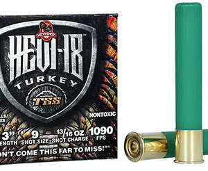 HEVI-Shot HS1009 HEVI-18 TSS Turkey 410 Gauge 3" 13/16 oz Tungsten 9 Shot 5 Per Box/ 10 Cs