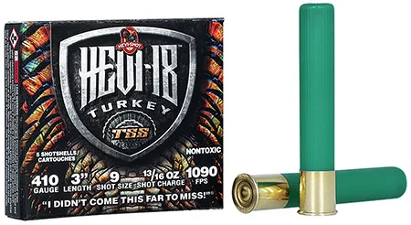 HEVI-SHOT Hs1009 Hevi-18 Tss Turkey 410 Gauge 3" 13/16 Oz Tungsten 9 Shot 5 Per Box/ 10 Cs