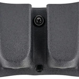 DeSantis Gunhide A87KJJJZ0 Quantico Double Mag Pouch OWB Black Kydex, Belt Clip Fits Belts Up To 1.50" Wide, Compatible w/Glock 17 or 19 Magazines, Ambidextrous
