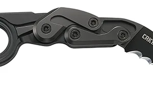 CRKT 4040V Provoke  2.41" Folding Hawkbill Veff Serrated Black TiCN D2 Steel Blade, Black Aluminum Handle, Includes Pocket Clip