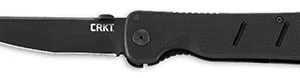 CRKT 2906 Otanashi noh Ken 4.52" Folding Clip Point Plain Black Matte Baked-On Anti Rust AUS-8A SS Blade/ Black Textured G10/SS Handle Includes Pocket Clip