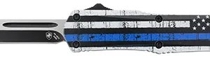Templar Knife SBTB231 Back The Blue Gen II Small 2.75" OTF Tanto Plain Black 440C SS Blade Blue/White/Black Zinc Aluminum Alloy Handle Features Glass Breaker/Pocket Clip