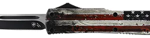Templar Knife MWUS231 Wood US Flag Gen II Slim 3.50" OTF Tanto Plain Black 440C SS Blade Painted Wood Grain US Flag Zinc Aluminum Alloy Handle Features Glass Breaker/Pocket Clip
