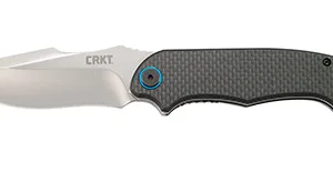 CRKT 7920 P.S.D.  3.63" Folding Plain Satin 4116 Stainless Steel Blade/ Black Carbon Fiber/G10 Handle Includes Pocket Clip