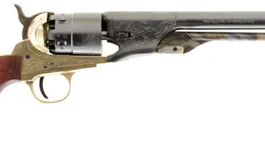 Traditions FR186012 1860 Army Break Open 44 Cal #11 Percussion 8" 6 Shot Brass Engraved Frame Blued Engraved Barrel Blued Cylinder Walnut Grip