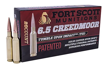 FORT Scott Munitions 65cm123scv11 Tumble Upon Impact (tui) Rifle 6.5 Creedmoor 123 Gr Solid Copper Spun 20 Per Box/ 10 Cs