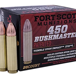 Fort Scott Munitions 450BM250SCV Tumble Upon Impact (TUI) Rifle 450 Bushmaster 250 gr Solid Copper Spun 20 Per Box/ 10 Cs