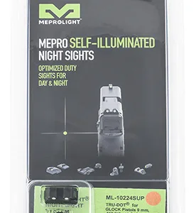 Meprolight USA 102243391 Tru-Dot  Black | Green Tritium Suppressor Height Front Sight Orange Tritium Suppressor Height Rear Sight Set
