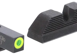 AmeriGlo GL354 Protector Sight Set for Glock  Black | Green Tritium with Lumigreen Outline Front Sight Black Rear Sight