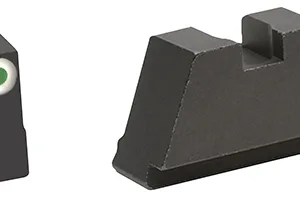 AmeriGlo GL491 Optic Compatible Sight Set for Glock  Black | 3XL Tall Green Tritium with White Outline Front Sight 3XL Tall Black Rear Sight