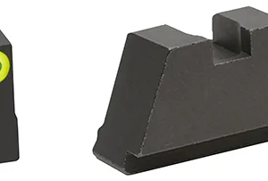 AmeriGlo GL691 Optic Compatible Sight Set for Glock  Black | 3XL Tall Green Tritium with Lumigreen Outline Front Sight 3XL Tall Black Rear Sight