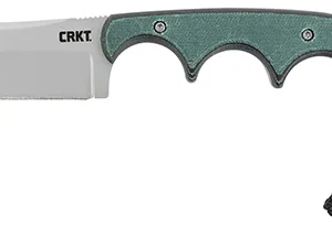 CRKT 2383 Minimalist  2.13" Fixed Cleaver Plain Bead Blasted 5Cr15MoV SS Blade/ Green Contoured Resin Infused Fiber Handle Includes Lanyard/Sheath