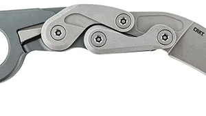 CRKT 4045 Provoke  Compact 2.26" Folding Hawkbill Plain Stonewashed D2 Steel Blade, Stonewashed Aluminum Handle, Includes Pocket Clip