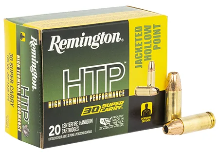 REMINGTON Ammunition R20019 Htp 30 Super Carry 100 Gr Jacket Hollow Point 20 Per Box/ 10 Cs