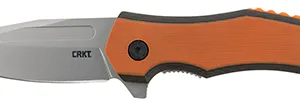 CRKT 2372 Fawkes  2.74" Folding Clip Point Plain Bead Blasted 4116 Stainless Steel Blade/ Black/Orange G10 Handle Includes Pocket Clip