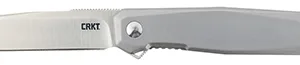 CRKT K230XXP Facet  3.37" Folding Sheepsfoot Plain Satin D2 Steel Blade/ Stainless Steel Handle Includes Pocket Clip