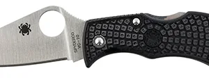 Spyderco MBKP Manbug  1.95" Folding Plain Stonewashed VG-10 SS Blade, Black FRN Handle