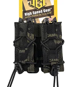 High Speed Gear 11PT02MB TACO Mag Pouch Double MultiCam Black Nylon MOLLE Compatible w/ Pistol