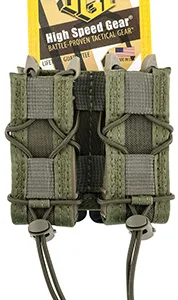 High Speed Gear 11PT02OD TACO Mag Pouch Double OD Green Nylon MOLLE Compatible w/ Pistol