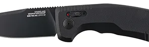 S.O.G SOG15380157 SOG-TAC Auto 3.43" Folding Plain Black TiNi Cryo D2 Steel Blade Black Micro-Textured Anodized Aluminum Handle Includes Pocket Clip