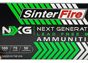 SinterFire Inc SF38075NXG Next Generation (NXG)  380 ACP 75 gr Lead Free Ball 50 Per Box/ 20 Cs