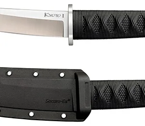 Cold Steel CS-17DA Kyoto I 3.25" Fixed Plain Tanto 8Cr13MoV SS Blade/Black Contoured Kray-Ex Handle