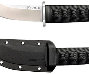 Cold Steel CS-17DB Kyoto II 3.38" Fixed Plain Tanto 8Cr13MoV SS Blade/Black Contoured Kray-Ex Handle