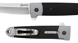Cold Steel CS-26T Oyabun  3.50" Folding Plain 4034 Stainless Steel Blade/ Griv-Ex Black GRN w/TPR Inlay Handle